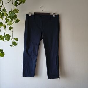 Ann Taylor Signature Navy Blue Ankle Pants Size 8 Stretch Cotton Blend